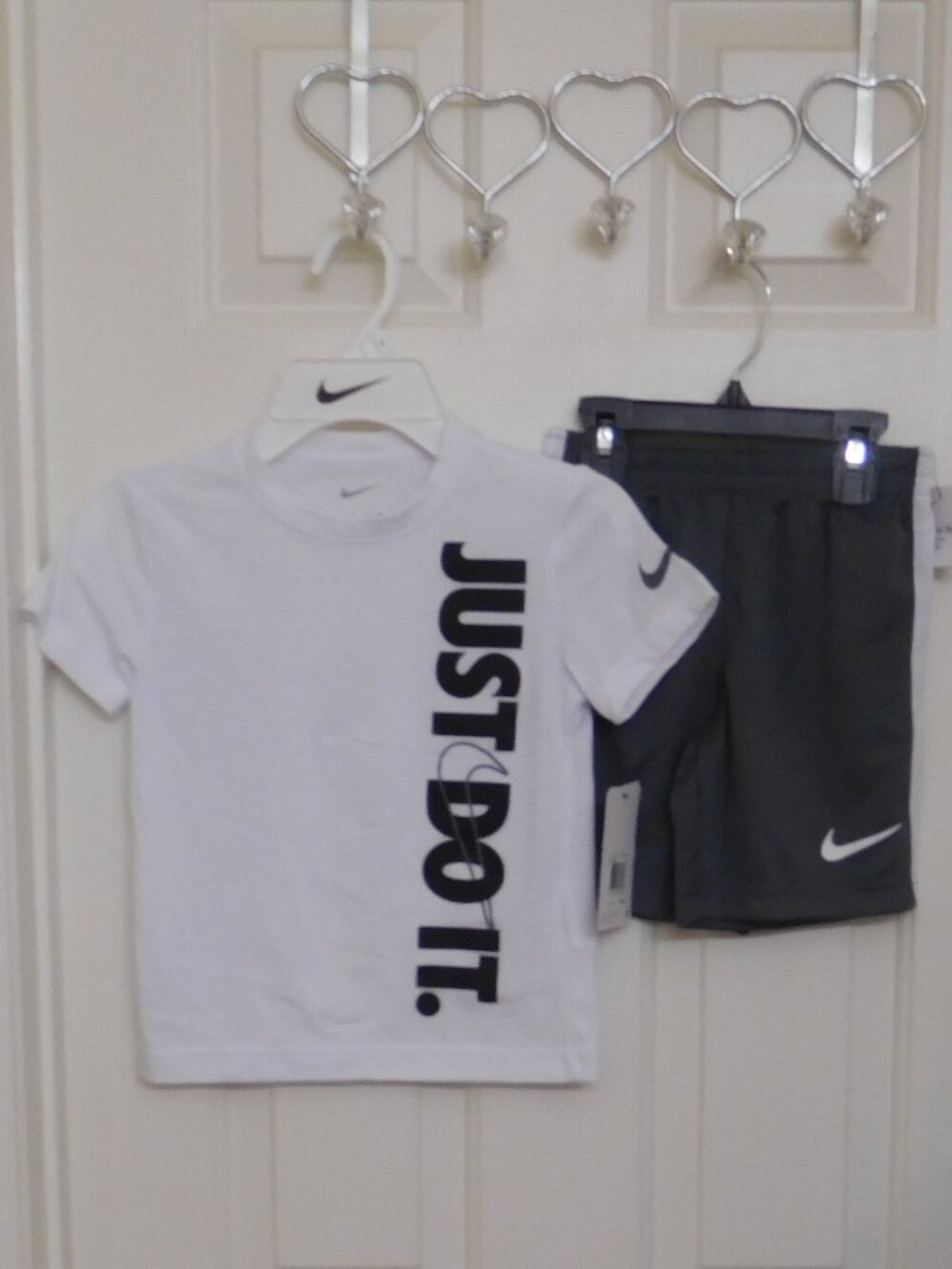 NWT 4 Nike Outfits 2pc Shirt & Shorts Sets White Red Blue Bundle sz 5 - Picture 4 of 5